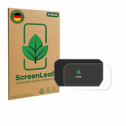 Parte frontale di una confezione del prodotto con il logo del marchio ScreenLeaf. Accanto è raffigurato il dispositivo Ducati 