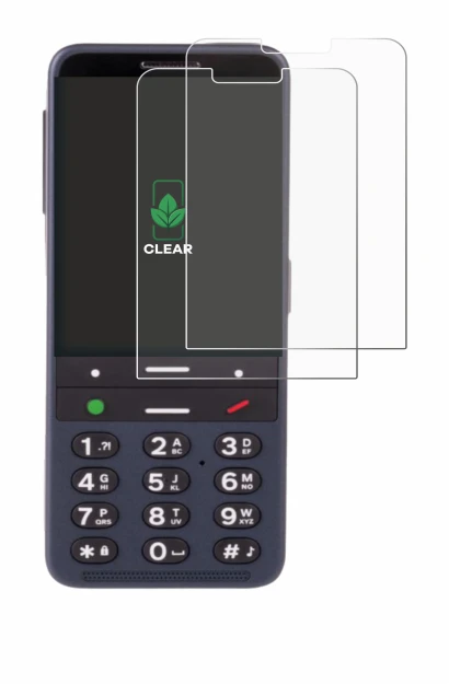 Immagine del dispositivo BlindShell Classic 3 con un'ampia varietà di protezioni per lo schermo.