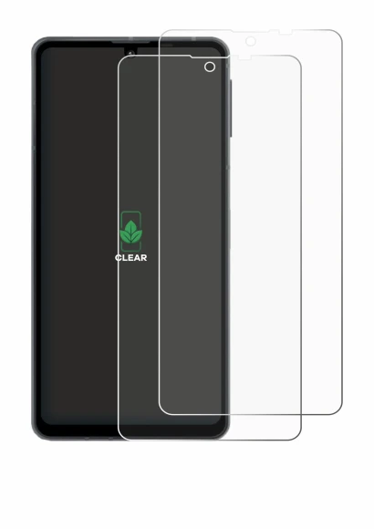 Immagine del dispositivo Sharp Aquos Sense 8 con un'ampia varietà di protezioni per lo schermo.