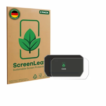 Parte frontale di una confezione del prodotto con il logo del marchio ScreenLeaf. Accanto è raffigurato il dispositivo Ducati 