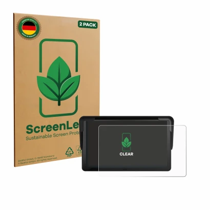 Parte frontale di una confezione del prodotto con il logo del marchio ScreenLeaf. Accanto è raffigurato il dispositivo Carpuri