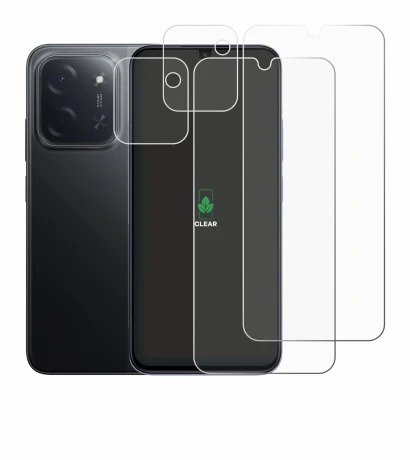 Immagine del dispositivo Xiaomi Poco C85 (Fronte+Fotocamera) con un'ampia varietà di protezioni per lo schermo.