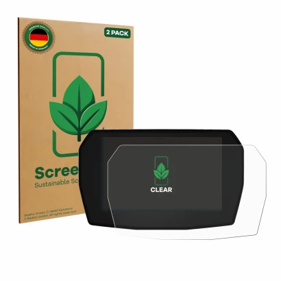 Parte frontale di una confezione del prodotto con il logo del marchio ScreenLeaf. Accanto è raffigurato il dispositivo Ducati 