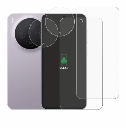 Immagine del dispositivo Vivo X300 (Fronte+Fotocamera) con un'ampia varietà di protezioni per lo schermo.