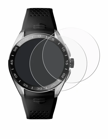 Immagine del dispositivo TAG Heuer Connected Calibre E5 (45 mm) con un'ampia varietà di protezioni per lo schermo.