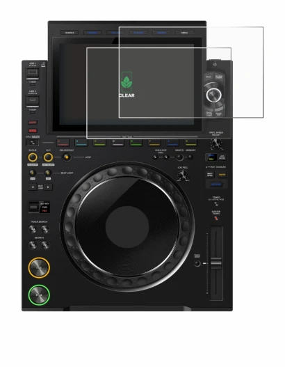 Immagine del dispositivo Pioneer CDJ 3000X con un'ampia varietà di protezioni per lo schermo.