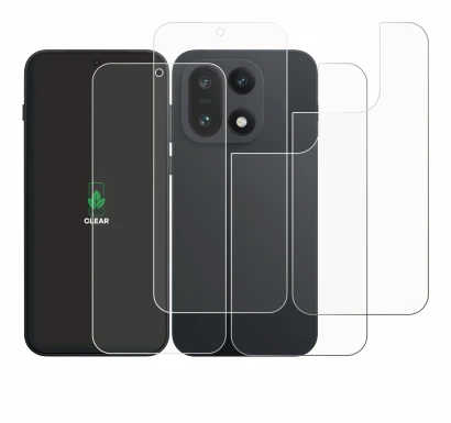 Immagine del dispositivo OnePlus 15 (Fronte+Retro) con un'ampia varietà di protezioni per lo schermo.