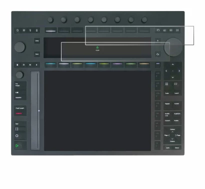 Immagine del dispositivo Ableton Push 3 con un'ampia varietà di protezioni per lo schermo.