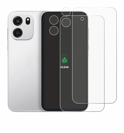 Immagine del dispositivo OnePlus Turbo 6V (Fronte+Fotocamera) con un'ampia varietà di protezioni per lo schermo.