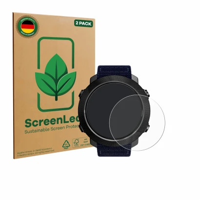 Parte frontale di una confezione del prodotto con il logo del marchio ScreenLeaf. Accanto è raffigurato il dispositivo North E