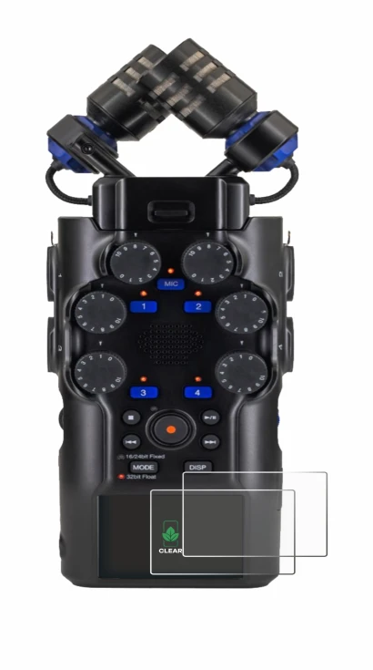 Immagine del dispositivo Zoom H6 studio con un'ampia varietà di protezioni per lo schermo.