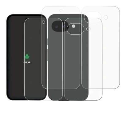 Immagine del dispositivo Google Pixel 10a (Fronte+Retro) con un'ampia varietà di protezioni per lo schermo.