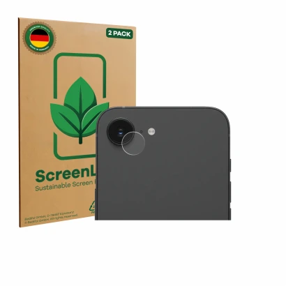 Parte frontale di una confezione del prodotto con il logo del marchio ScreenLeaf. Accanto è raffigurato il dispositivo Apple i