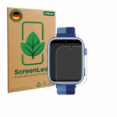 Parte frontale di una confezione del prodotto con il logo del marchio ScreenLeaf. Accanto è raffigurato il dispositivo Oliimpt