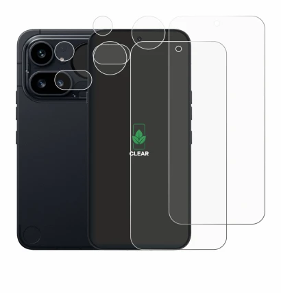 Immagine del dispositivo Nothing Phone (4a) Pro (Fronte+Fotocamera) con un'ampia varietà di protezioni per lo schermo.