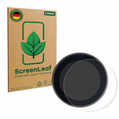 Parte frontale di una confezione del prodotto con il logo del marchio ScreenLeaf. Accanto è raffigurato il dispositivo Meraki 