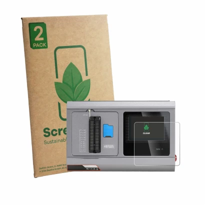 Parte frontale di una confezione del prodotto con il logo del marchio ScreenLeaf. Accanto è raffigurato il dispositivo Xhorse 