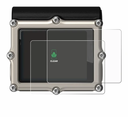 Immagine del dispositivo Shearwater Petrel 3 dive computer con un'ampia varietà di protezioni per lo schermo.
