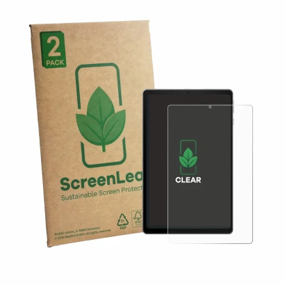 Parte frontale di una confezione del prodotto con il logo del marchio ScreenLeaf. Accanto è raffigurato il dispositivo Acer Ic