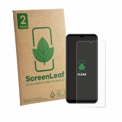 Parte frontale di una confezione del prodotto con il logo del marchio ScreenLeaf. Accanto è raffigurato il dispositivo Invens 