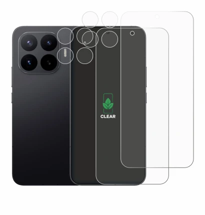 Immagine del dispositivo Xiaomi 17T Pro (Fronte+Fotocamera) con un'ampia varietà di protezioni per lo schermo.