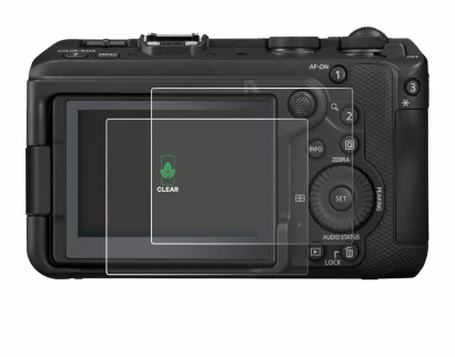 Immagine del dispositivo Canon EOS R6 V con un'ampia varietà di protezioni per lo schermo.