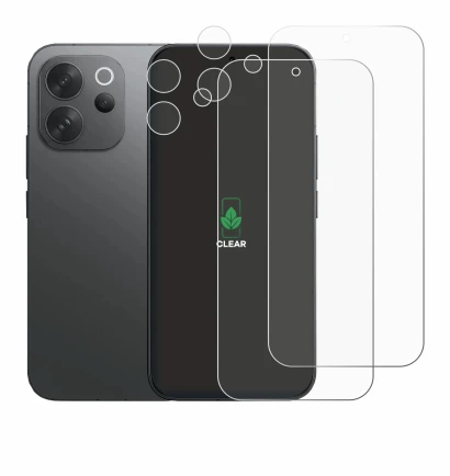 Immagine del dispositivo Vivo V70 (Fronte+Fotocamera) con un'ampia varietà di protezioni per lo schermo.