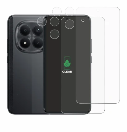 Immagine del dispositivo Xiaomi Poco M8 (Fronte+Fotocamera) con un'ampia varietà di protezioni per lo schermo.
