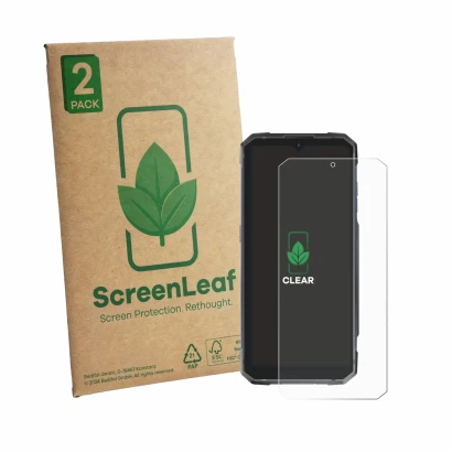 Parte frontale di una confezione del prodotto con il logo del marchio ScreenLeaf. Accanto è raffigurato il dispositivo Hotwav 