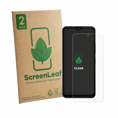 Parte frontale di una confezione del prodotto con il logo del marchio ScreenLeaf. Accanto è raffigurato il dispositivo HMD Arc