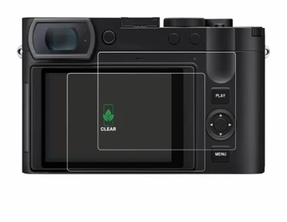 Immagine del dispositivo Leica Q3 Monochrom con un'ampia varietà di protezioni per lo schermo.