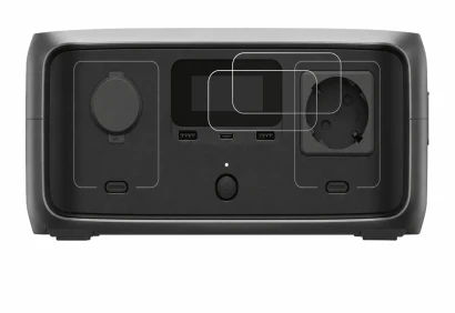 Immagine del dispositivo EcoFlow River 3 con un'ampia varietà di protezioni per lo schermo.