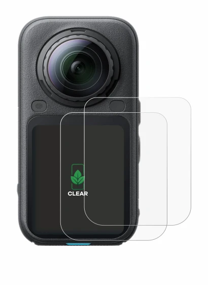 Immagine del dispositivo Insta360 X6 con un'ampia varietà di protezioni per lo schermo.