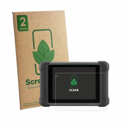 Parte frontale di una confezione del prodotto con il logo del marchio ScreenLeaf. Accanto è raffigurato il dispositivo Autel M