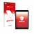 Parte frontale di una confezione del prodotto con il logo del marchio upscreen. Accanto è raffigurato il dispositivo Apple iPa