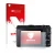 Parte frontale di una confezione del prodotto con il logo del marchio upscreen. Accanto è raffigurato il dispositivo Canon EOS