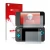 Parte frontale di una confezione del prodotto con il logo del marchio upscreen. Accanto è raffigurato il dispositivo Nintendo 