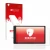 Parte frontale di una confezione del prodotto con il logo del marchio upscreen. Accanto è raffigurato il dispositivo Garmin Dr