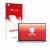 Parte frontale di una confezione del prodotto con il logo del marchio upscreen. Accanto è raffigurato il dispositivo Dell Prec