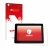Parte frontale di una confezione del prodotto con il logo del marchio upscreen. Accanto è raffigurato il dispositivo Trimble X