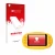 Parte frontale di una confezione del prodotto con il logo del marchio upscreen. Accanto è raffigurato il dispositivo Ashfly in