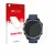Parte frontale di una confezione del prodotto con il logo del marchio upscreen. Accanto è raffigurato il dispositivo Garmin qu