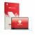 Parte frontale di una confezione del prodotto con il logo del marchio upscreen. Accanto è raffigurato il dispositivo Dell 14S 