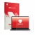 Parte frontale di una confezione del prodotto con il logo del marchio upscreen. Accanto è raffigurato il dispositivo Microsoft