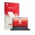 Parte frontale di una confezione del prodotto con il logo del marchio upscreen. Accanto è raffigurato il dispositivo MSI Cybor