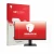 Parte frontale di una confezione del prodotto con il logo del marchio upscreen. Accanto è raffigurato il dispositivo MSI PRO M