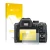 Parte frontale di una confezione del prodotto con il logo del marchio upscreen. Accanto è raffigurato il dispositivo Pentax K-