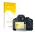 Parte frontale di una confezione del prodotto con il logo del marchio upscreen. Accanto è raffigurato il dispositivo Canon EOS