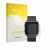 Parte frontale di una confezione del prodotto con il logo del marchio upscreen. Accanto è raffigurato il dispositivo Pebble Ti