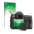 Parte frontale di una confezione del prodotto con il logo del marchio upscreen. Accanto è raffigurato il dispositivo Nikon D61